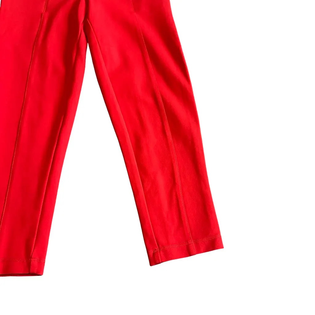 Betabrand Bright Red Cropped Length Pointe Pants Pull-On Seam Leggings Sz Small - Image 4