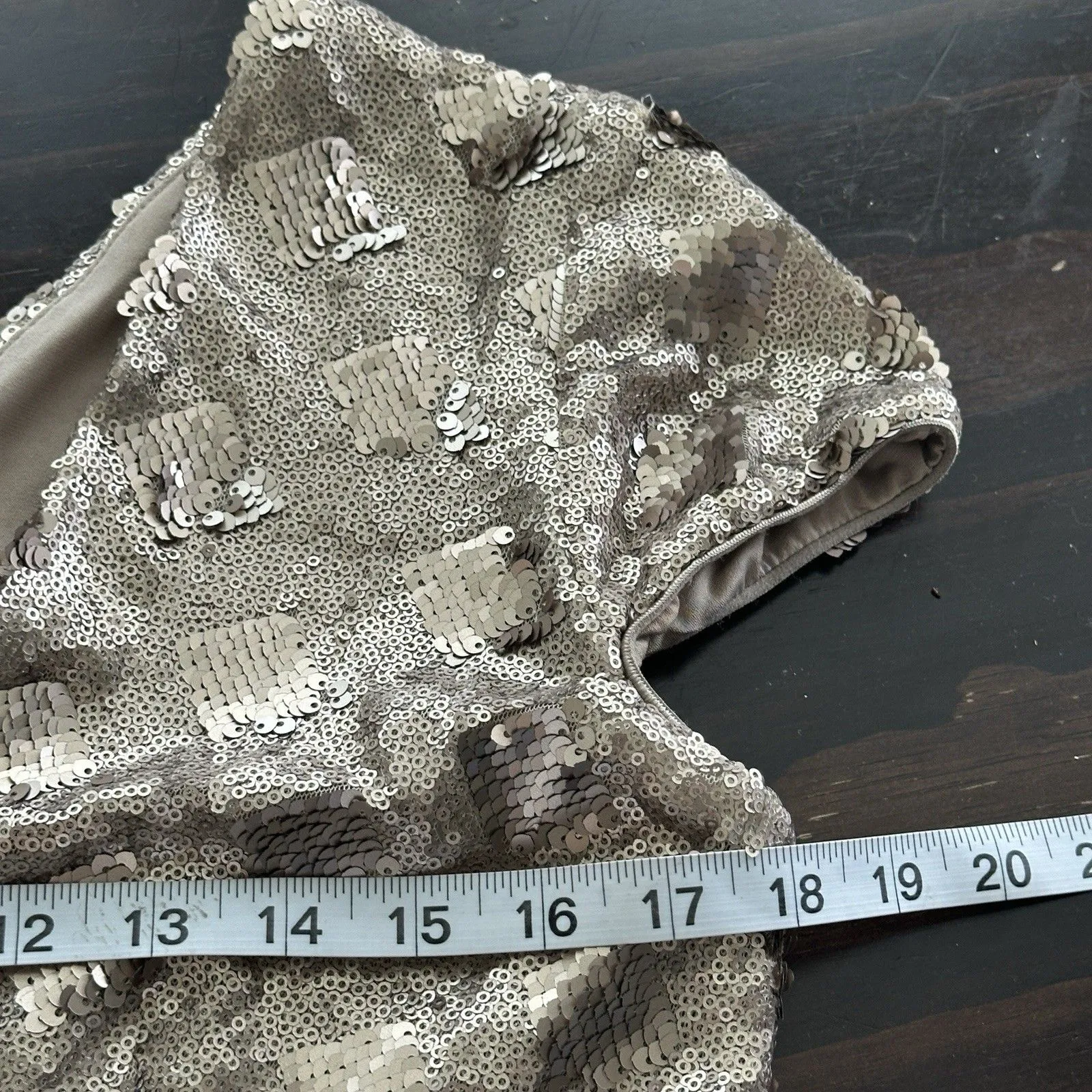 Dress The Population Lina Cap Sleeve Gold Sequin Gown Maxi Dress Feminine L - Image 13