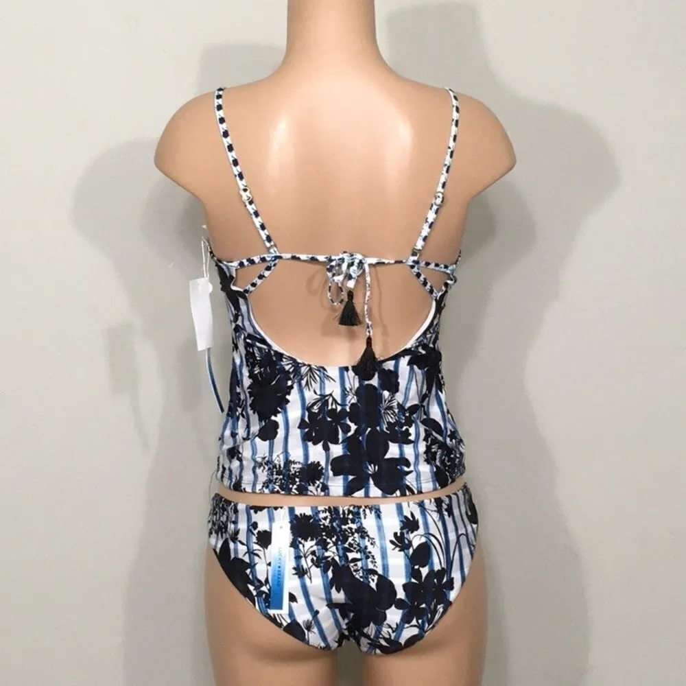 Lucky Brand blue & white reversible tankini. NWT - Image 4