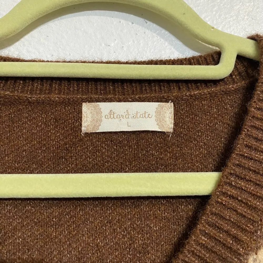 Altar’d State Brown Plaid Sweater Vest Sz L - Image 5