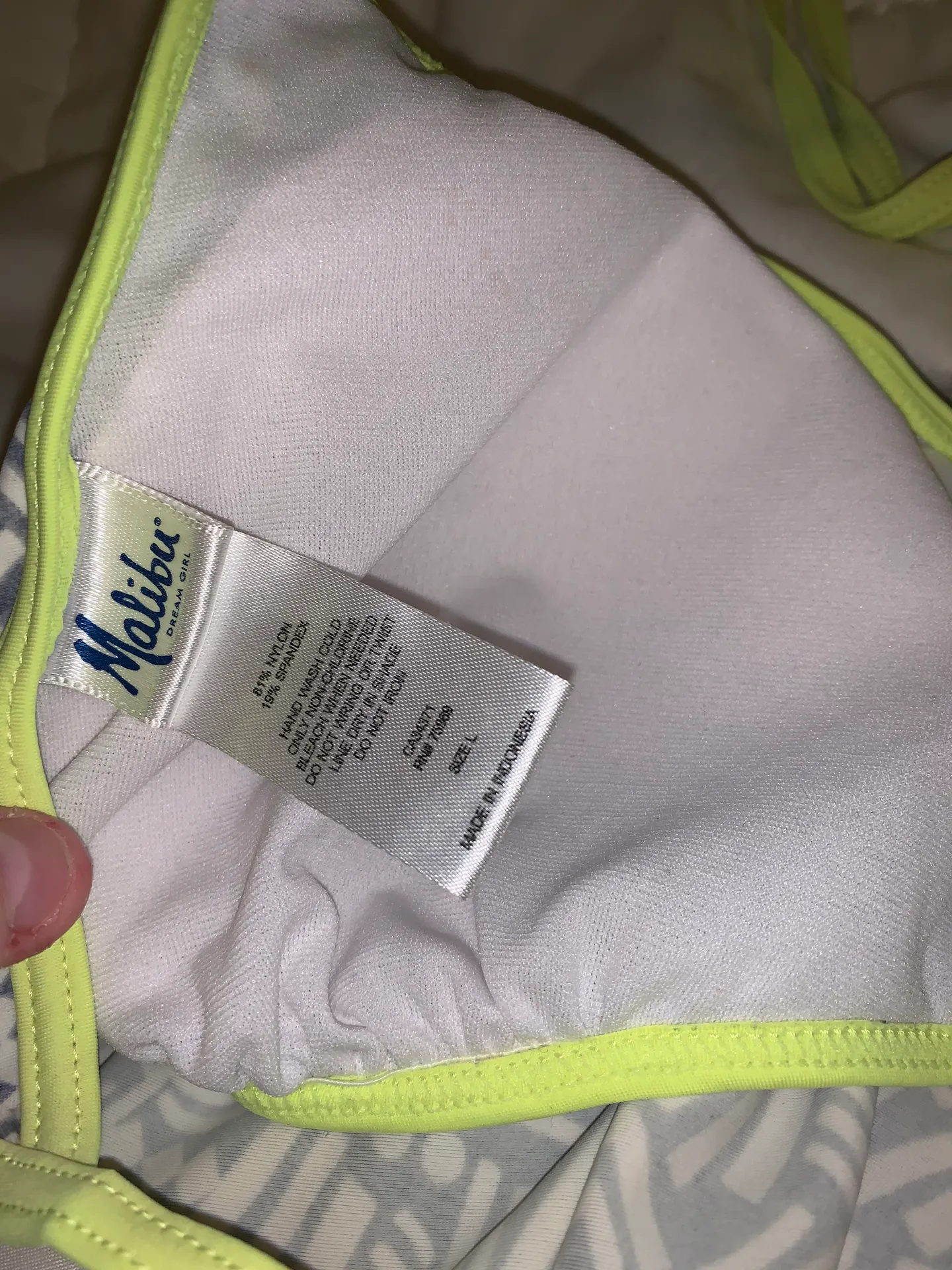 Yellow and Grey bikini top Size L - Image 3