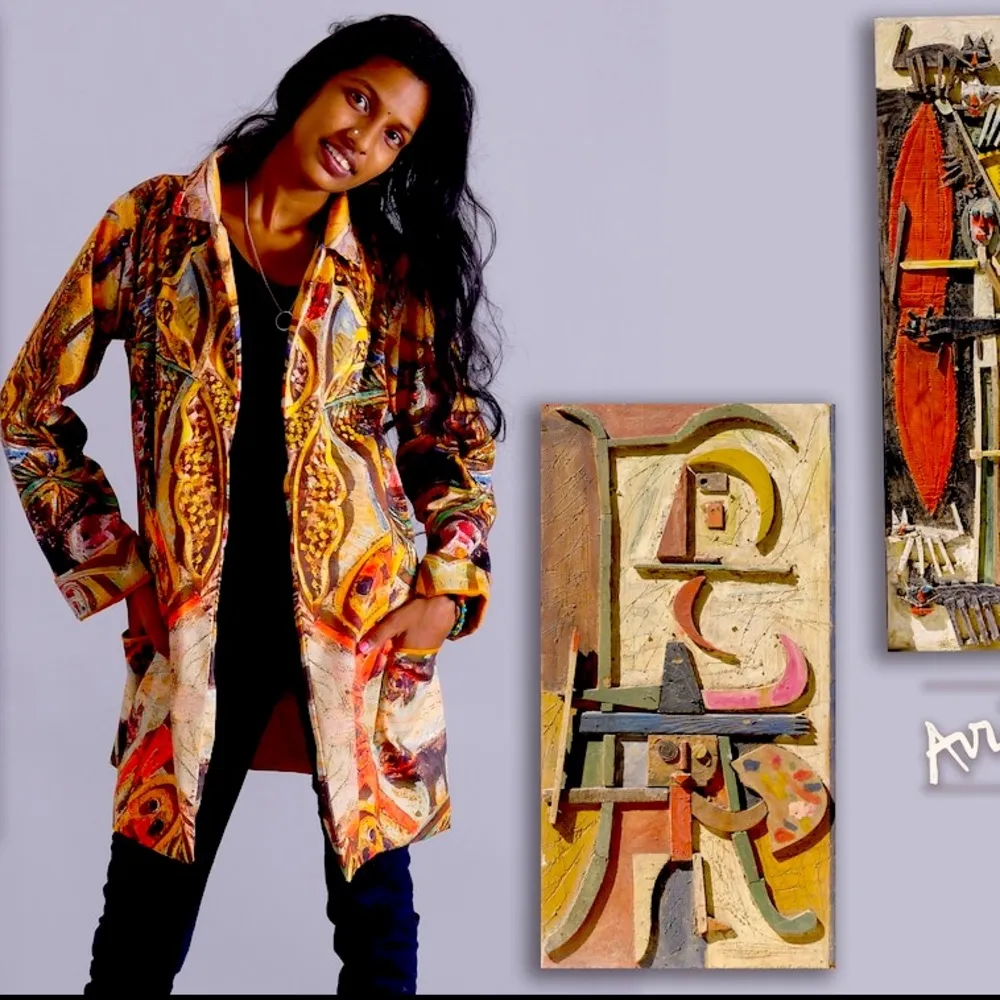 By Akka Creation Trench iacket Women's 3/quarter Unique size 40” M/L Orange - Image 5