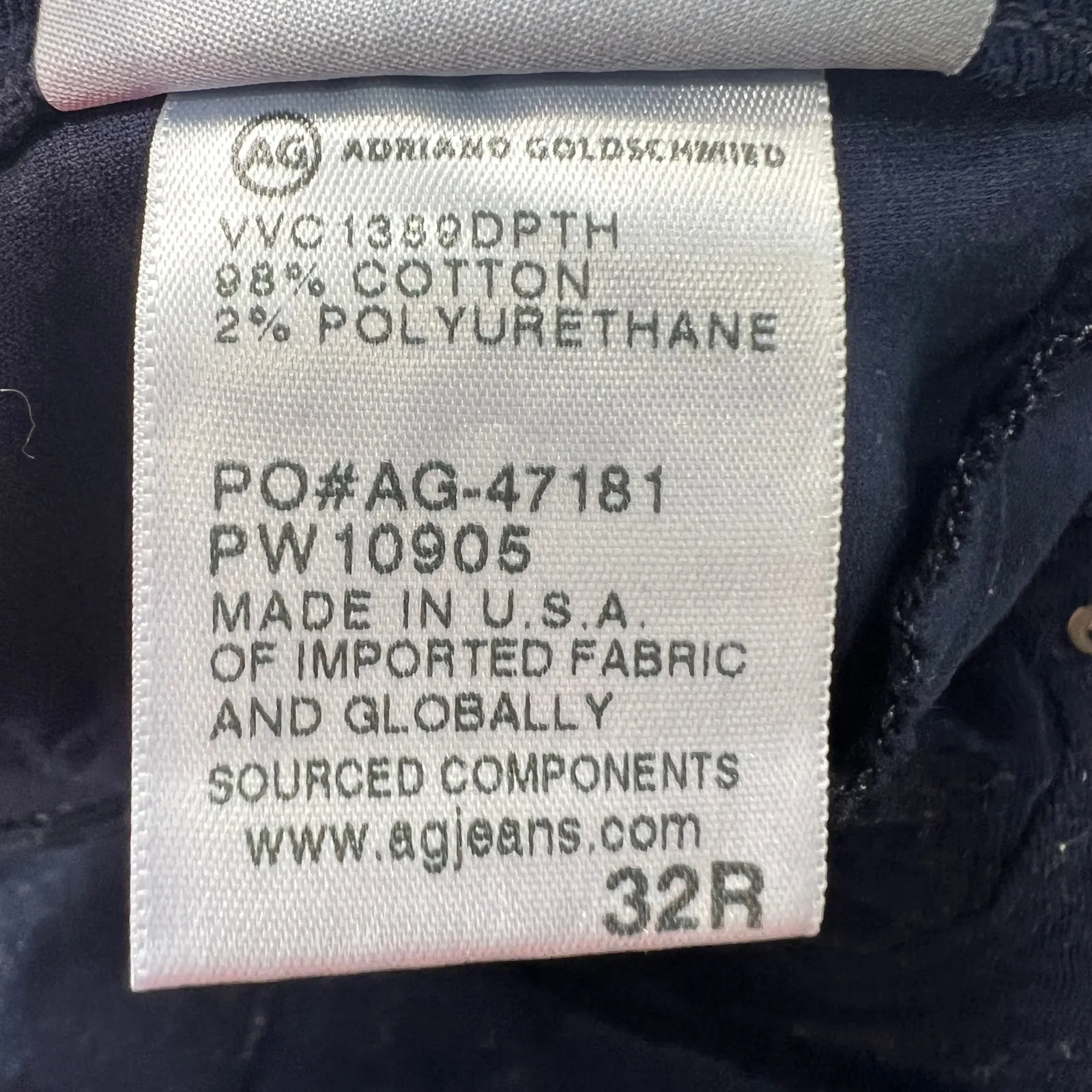 AG Adriano Goldschmied Legging Skinny Ankle Jeans 32R Women's Black Corduroy - Image 8