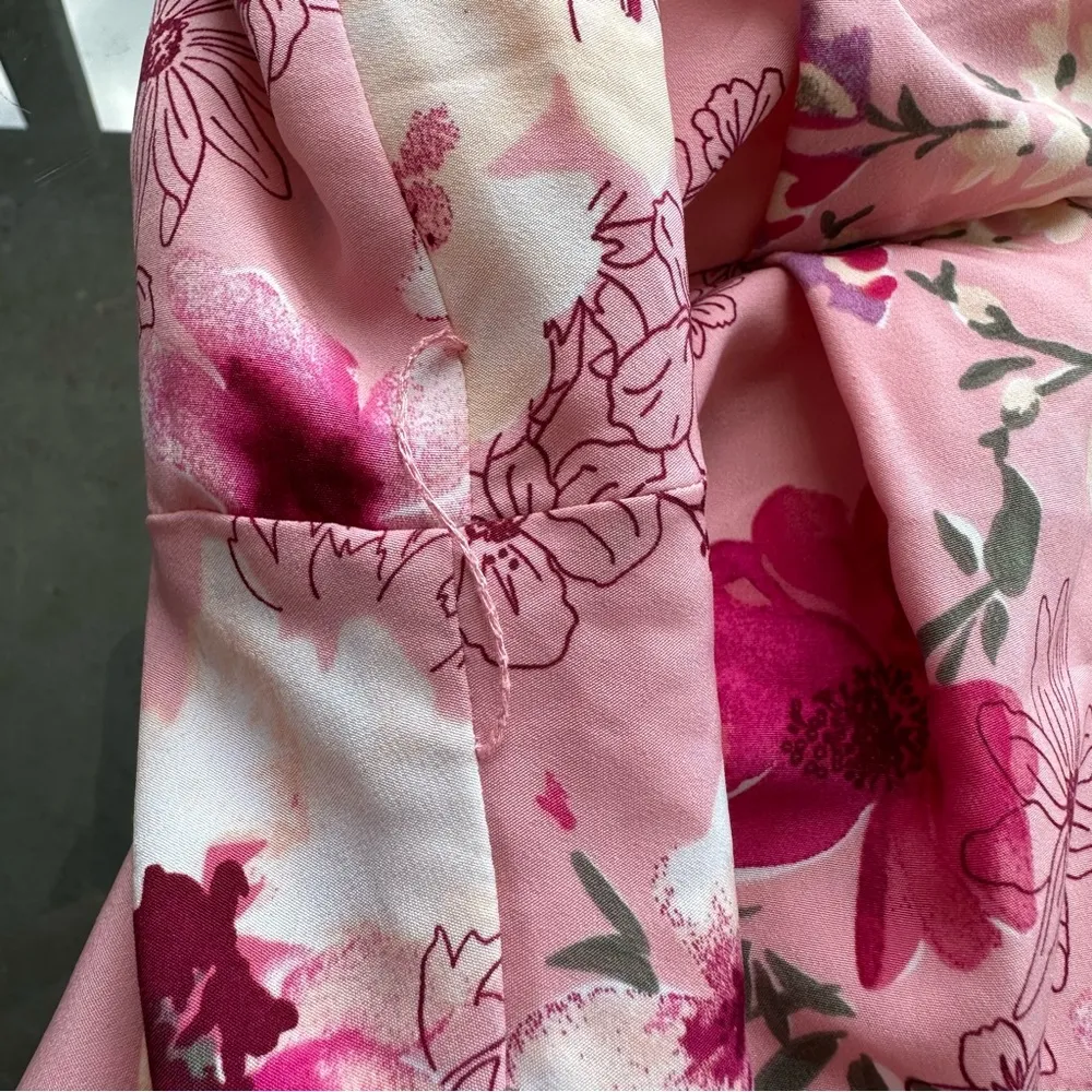 Ava & Viv Layered Ruffle Short Sleeve Floral Print Faux Wrap Dress in Pink - 3X - Image 10