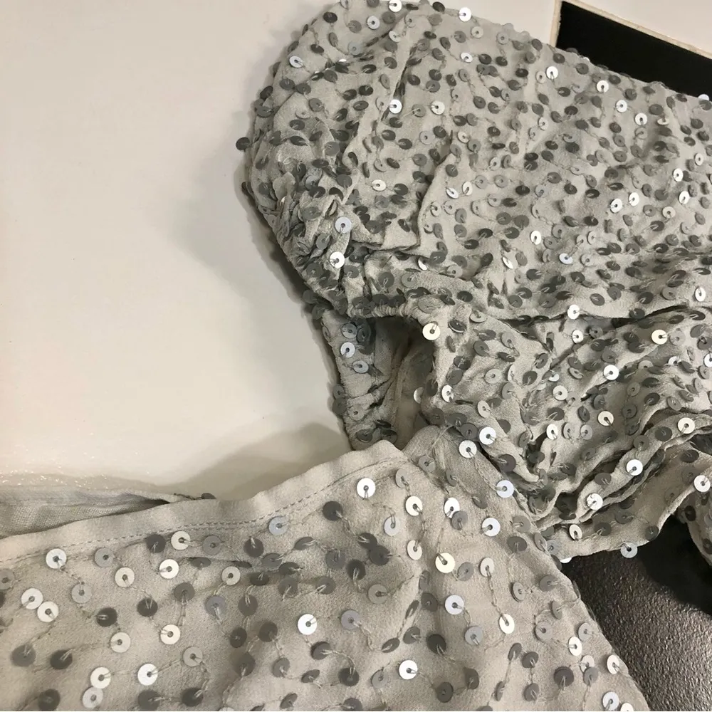 NWT Jen’s Pirate Booty Stage Presence Sequin Midi Dress Slit Off the Shoulder M - Image 10