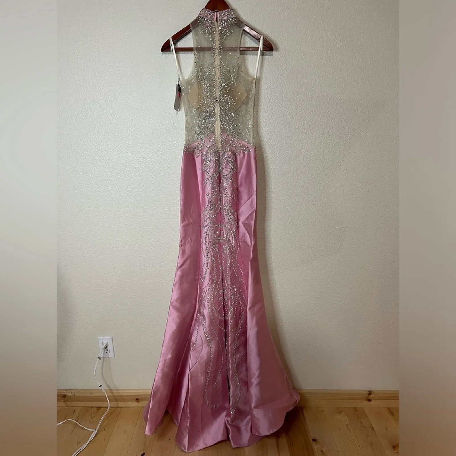 La Femme by GiGi 24562 light pink satin beaded mermaid gown NEW 0 - Image 7