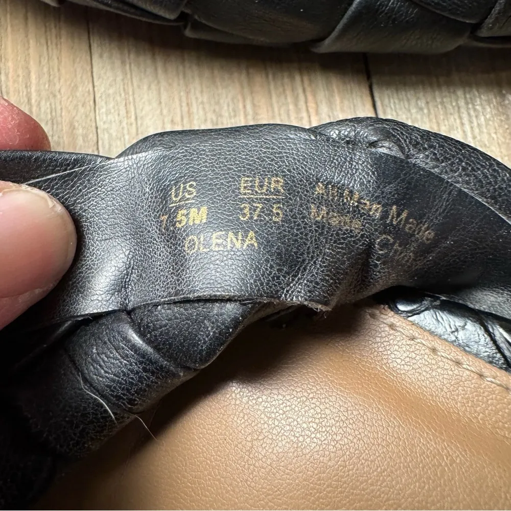 Sam Edelman Circus Black Woven Flats Slip On Mules Faux Leather women’s size 7.5 - Image 4