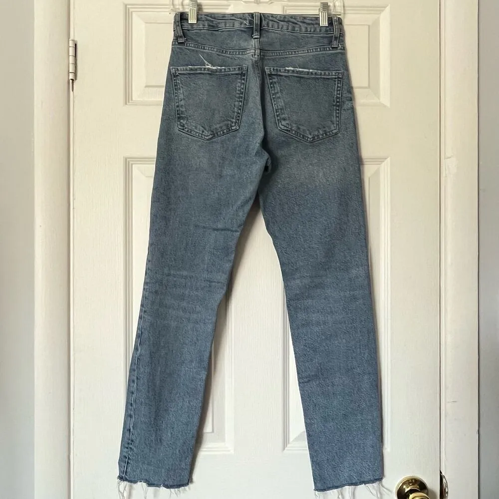 Zara High Rise Cropped Distressed Jeans - Size 2 - Image 4