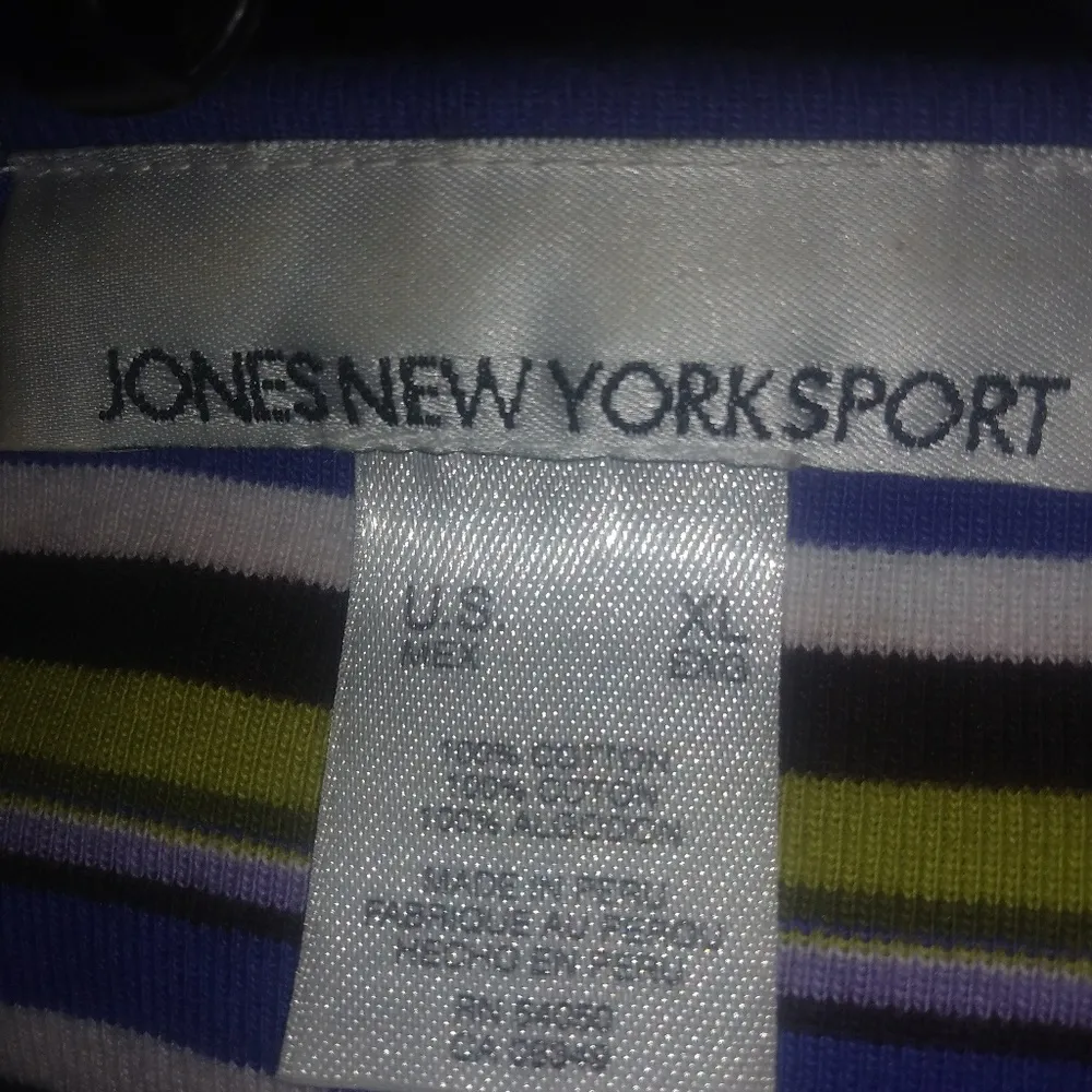 Jones NY Sport XL Purple Olive Stripe Top Plus - Image 2