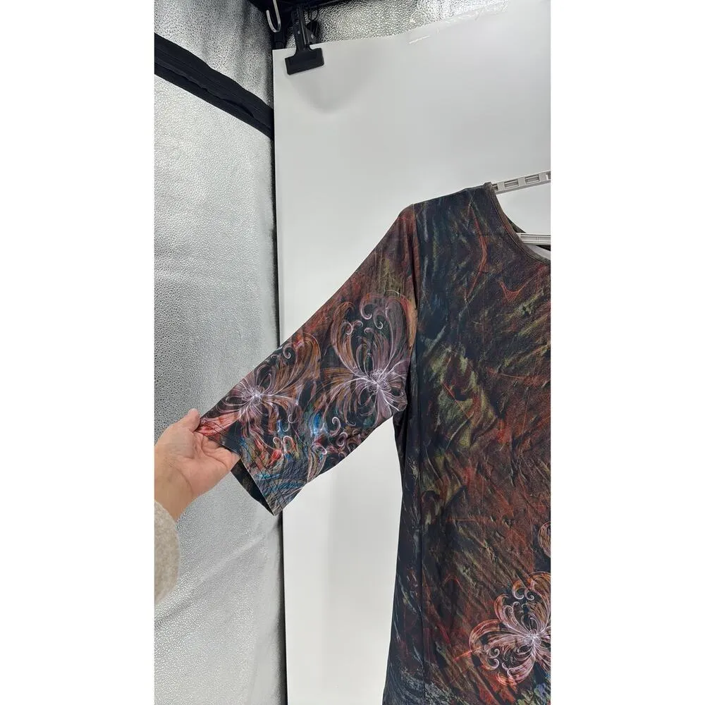 Simply Aster Shirt Top Plus Size 4x abstract watercolor floral short sleeve NWT - Image 5