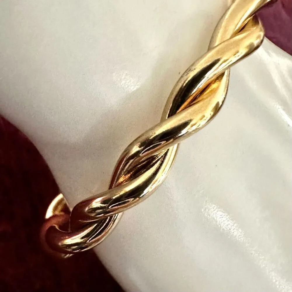 Gold tone twisted open cuff bracelet - Image 7