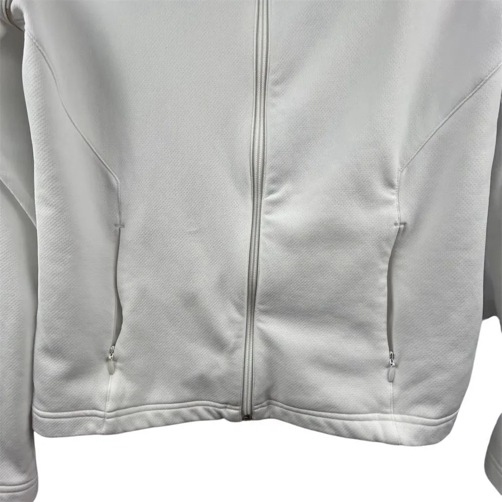 Adidas Women's White Full Zip Track Jacket Casual Long Sleeve- medium equivalent - Image 8
