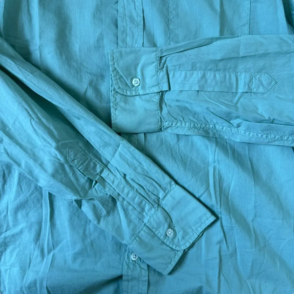 Frank & Eileen Luke Classic Button Front Shirt Mint Green Unisex - Image 5