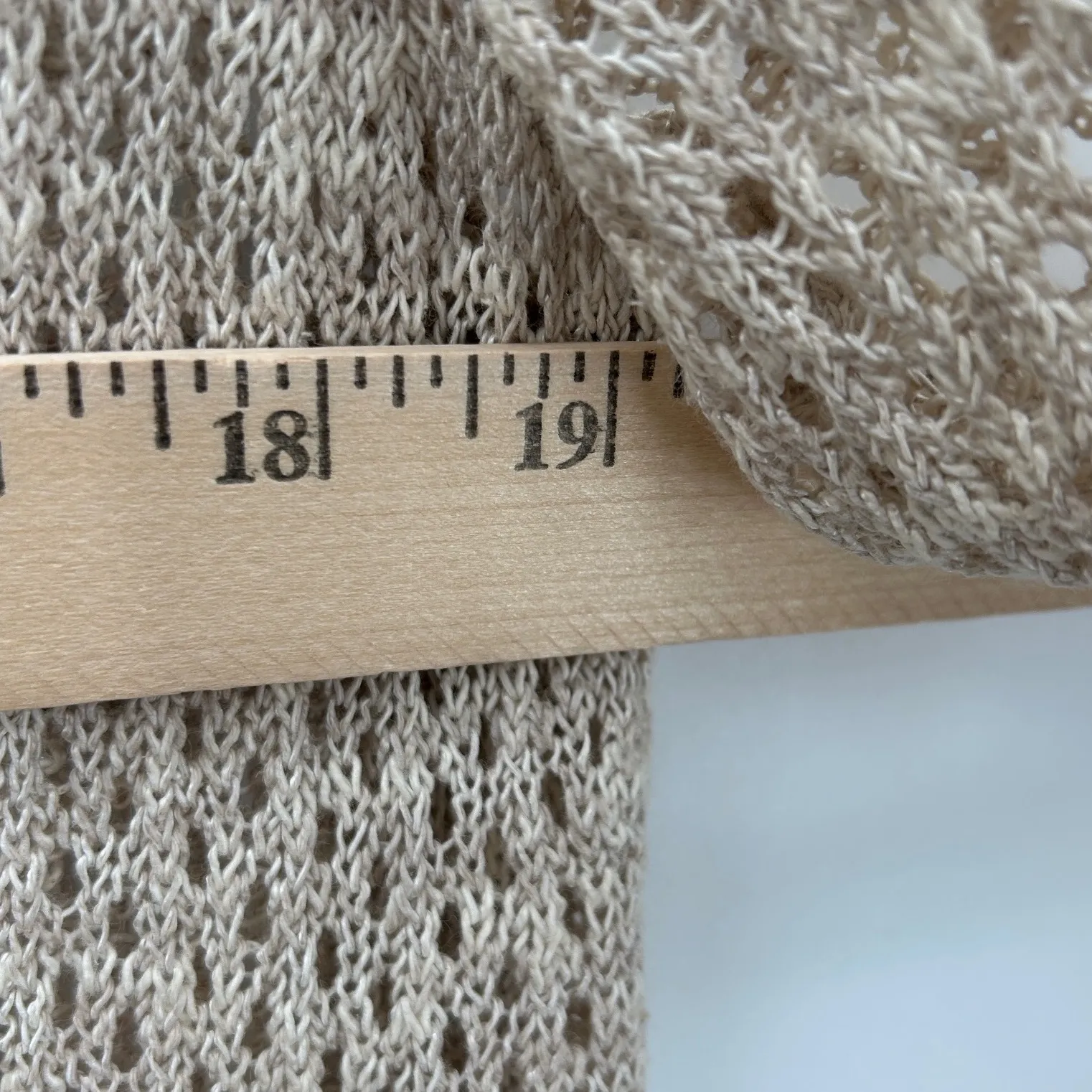 Sigrid Olsen Beige Open Knit Hooded Cardigan Sweater Lightweight Linen Cotton M - Image 5