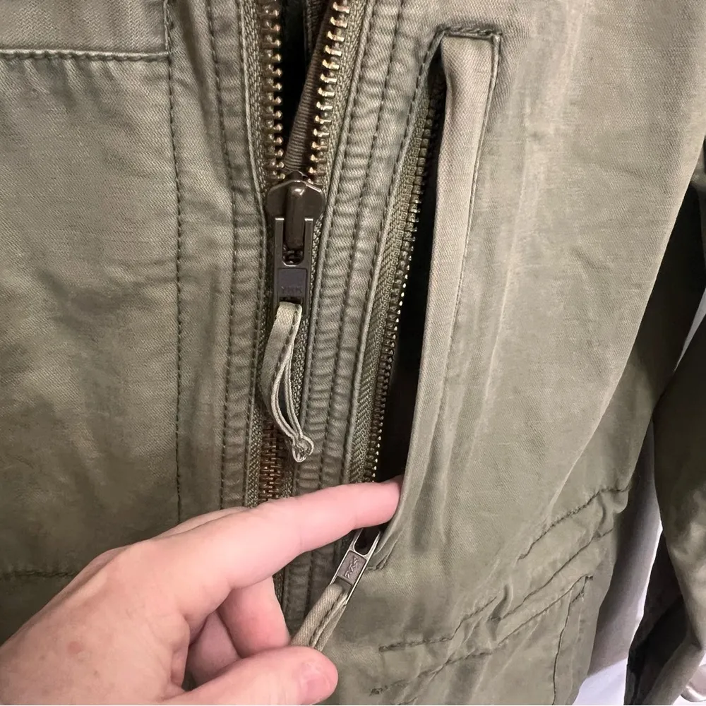 Women's Army Olive Green Military Utility Jacket Surplus Fleet Small - Image 7