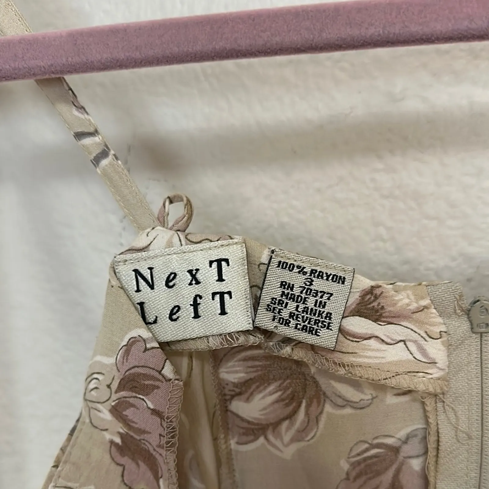 Vintage Next Left 90s Floral Beige Maxi Dress Chic Whimsygoth Fairy - Image 5