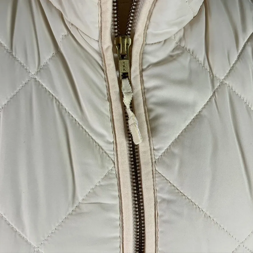 J. Crew XS Quilted Puffer Vest Cream Sleeveless Lightweight Layering Top - Image 3