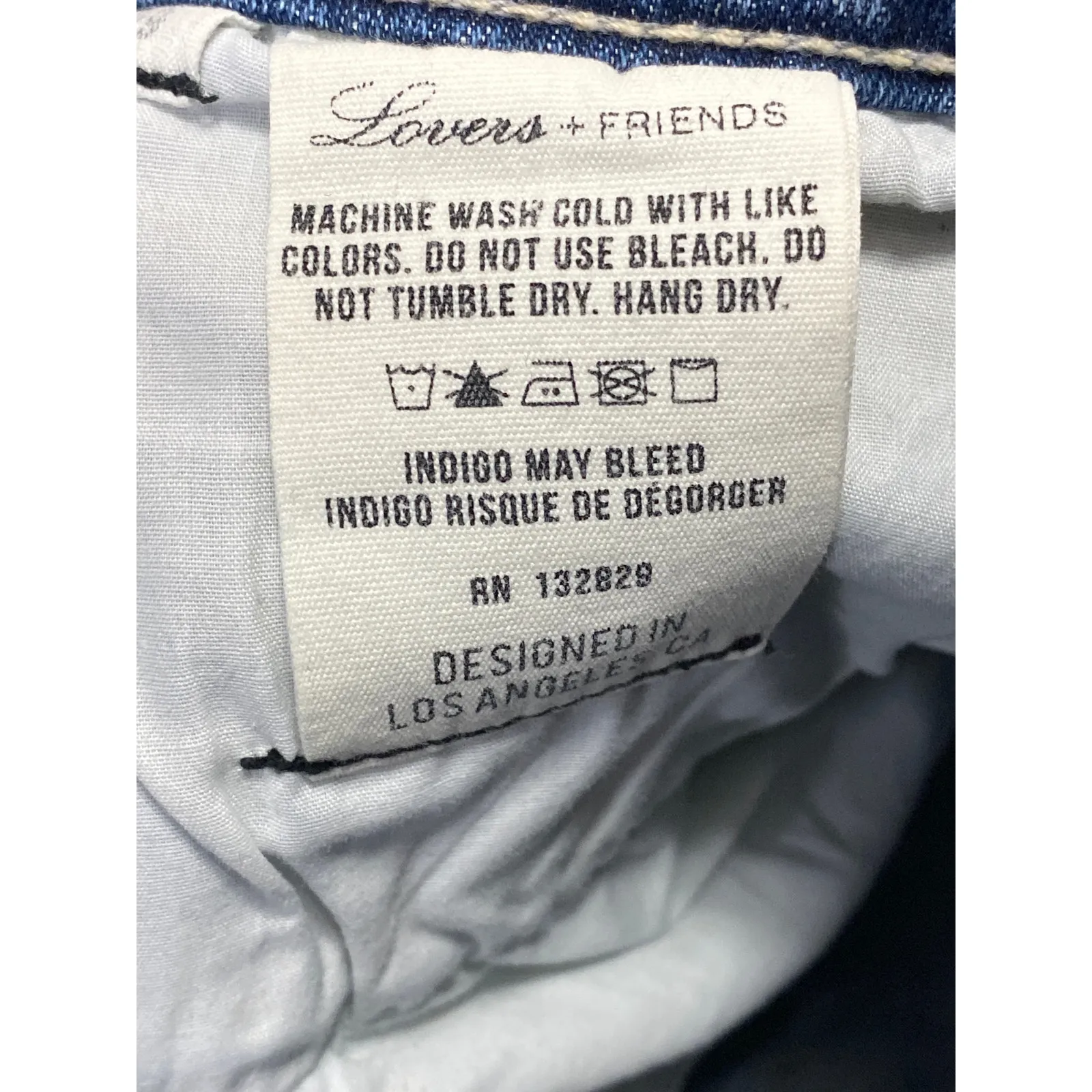 Lovers + Friends Blue Frayed Hem High Rise Lace-Up Denim Cut-off Mom Shorts 29 - Image 4