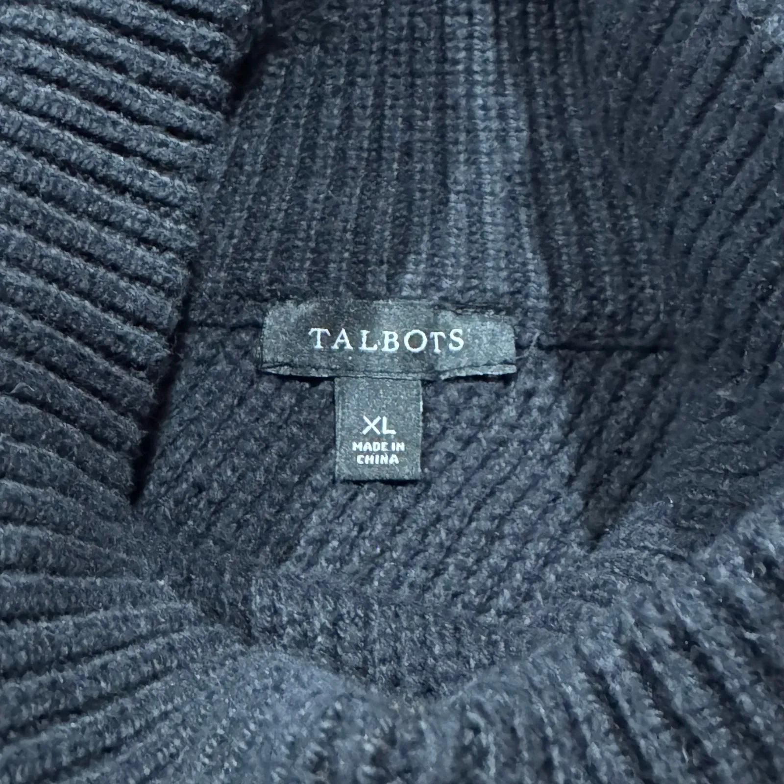 Talbots 3/4 Sleeve Wool Blend Turtleneck Sweater Black XL - Image 5