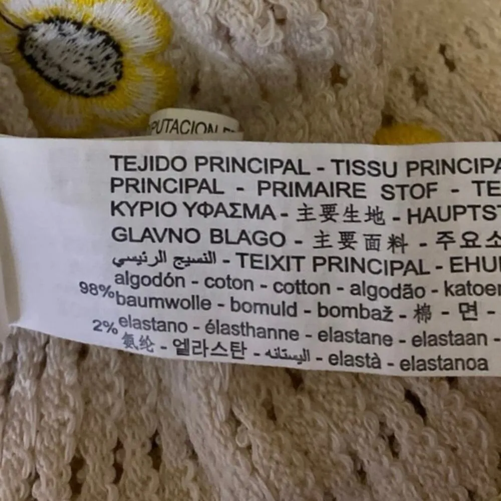 Zara Yellow Floral Crochet Knit Sunflower Sleeveless Camisole Tank Crop Top L - Image 4