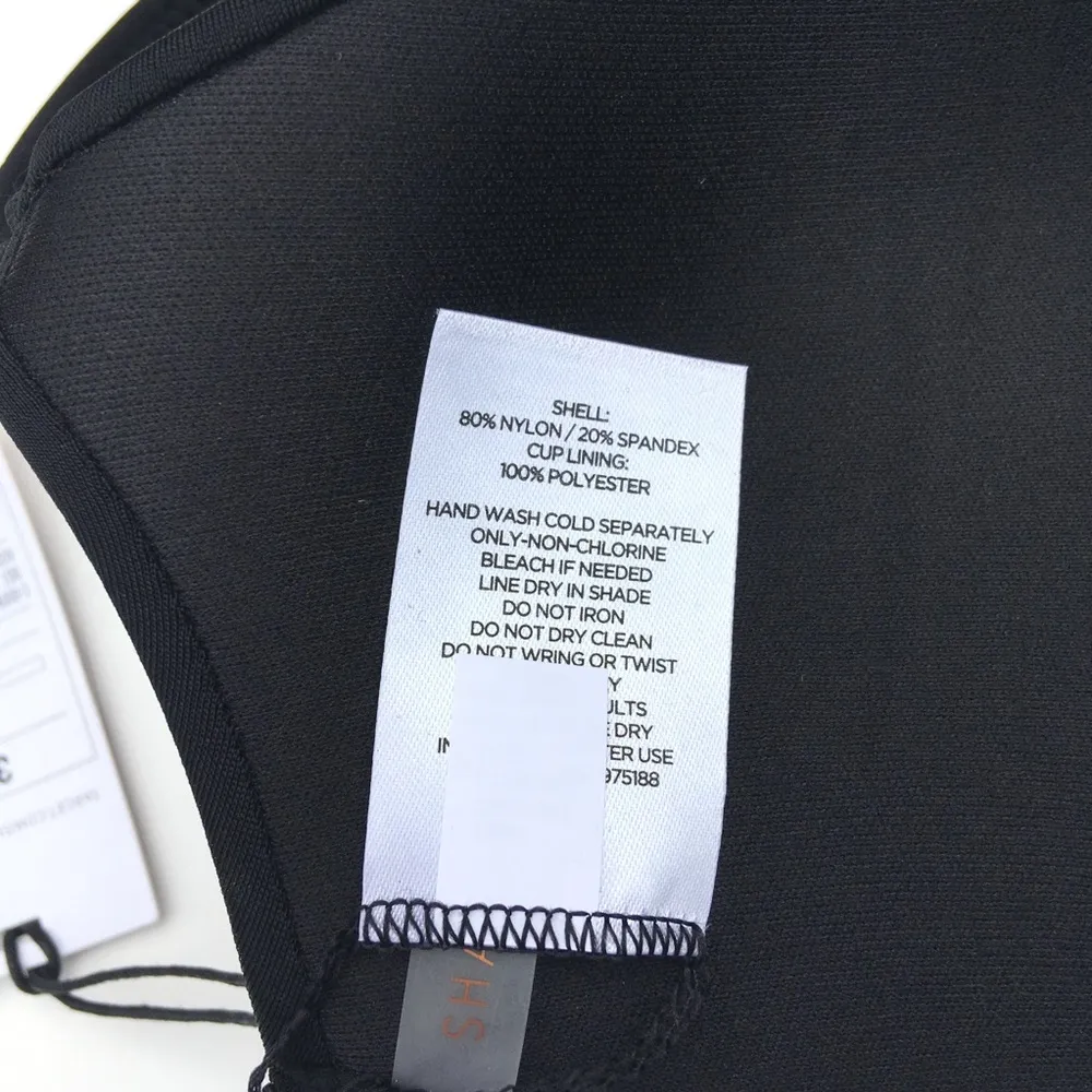 Shade & Shore Bikini Top Size 36B Black Strappy Push Up Padded Swim Top NWOT - Image 5