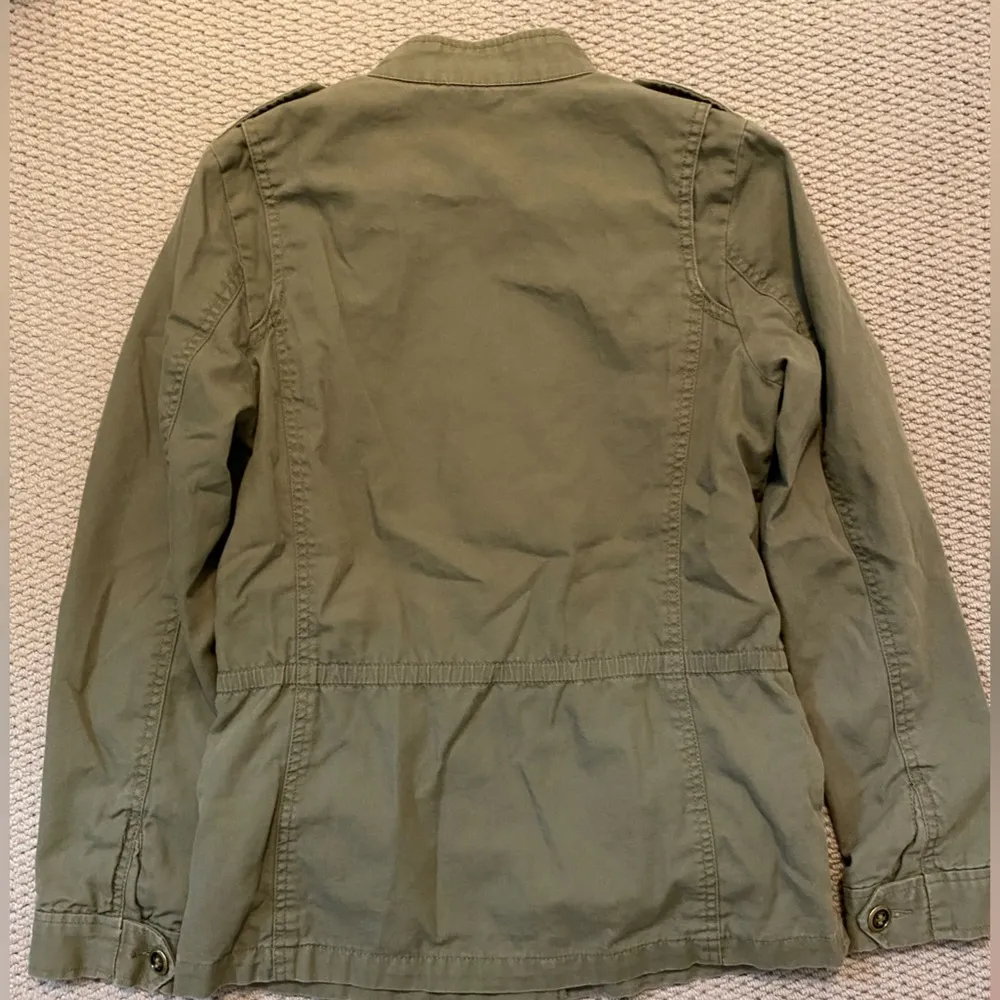 Hinge military style army, utility  green canvas jacket size small. - Image 8