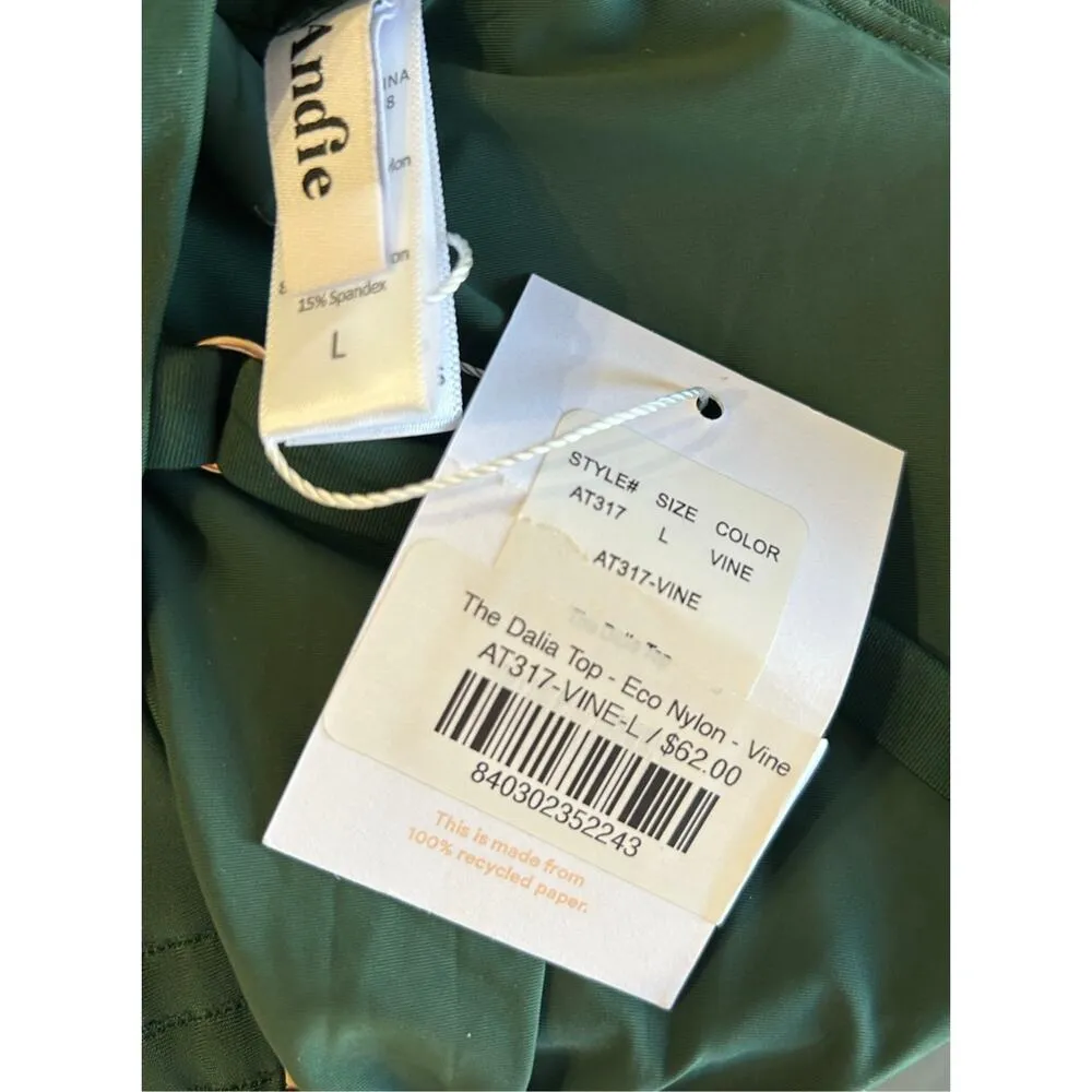 Andie Swim The Dalia Bikini Top in Vine Green L NWT - Image 4