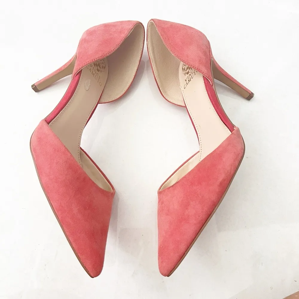 Vince Camuto Baletts Stiletto Pointed Toe Heels Size 9.5 Pink Orchid Suede NWOB - Image 5