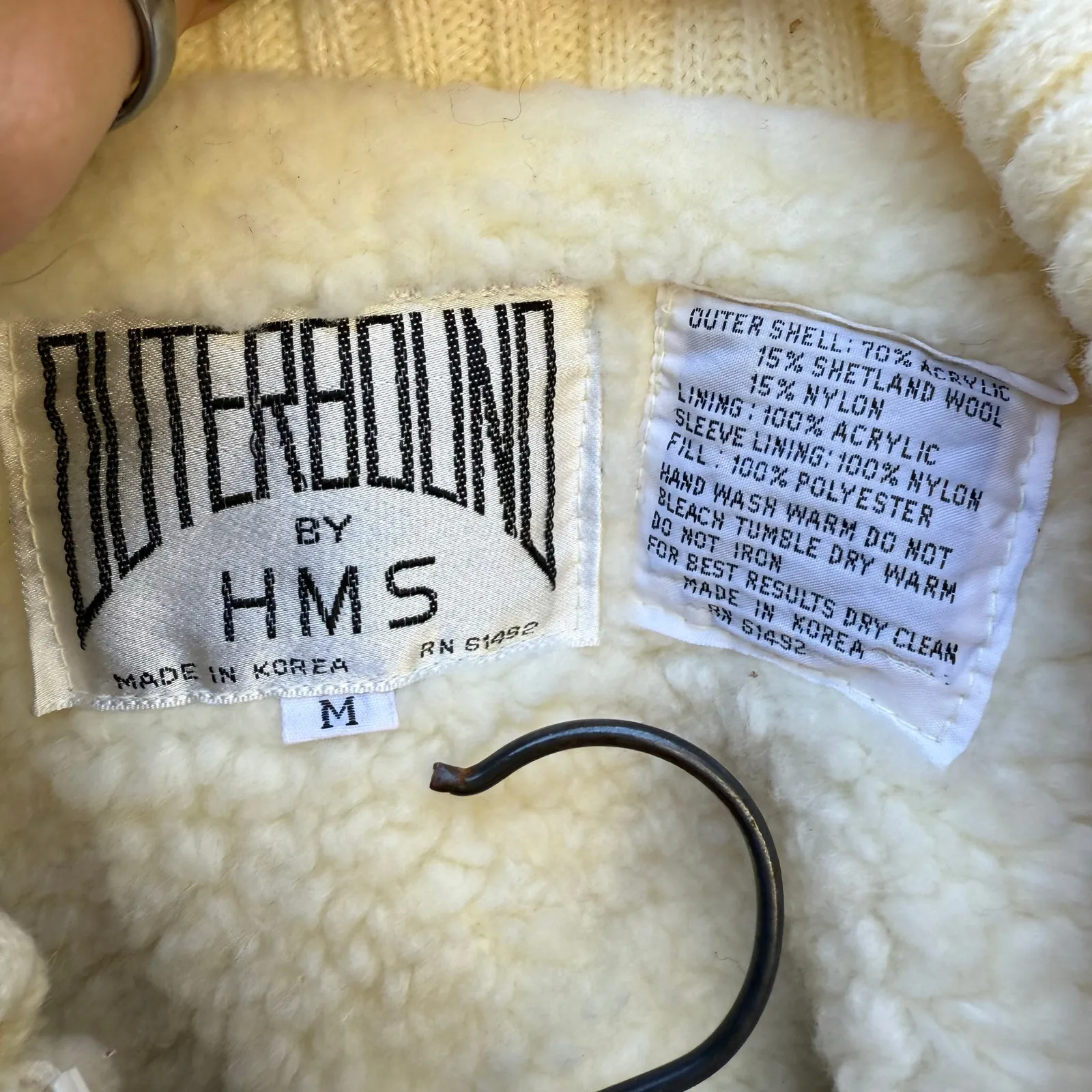 Vintage Outerbound HMS Jacket Boho Fair Isle Sheep Wool Zip Up Jacket MEDIUM - Image 4