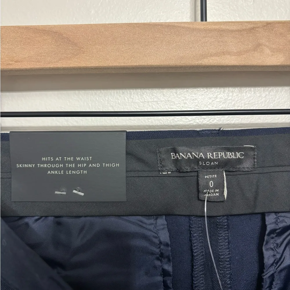 NWT Banana Republic The Modern Sloan Pant in Navy - Size 0 Petite - Image 6