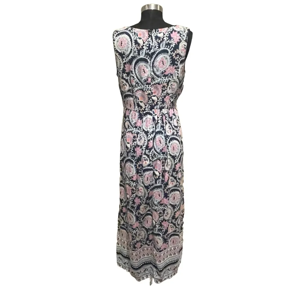 Talbots women’s Paisley floral sleeveless maxi dress size 4 - Image 2
