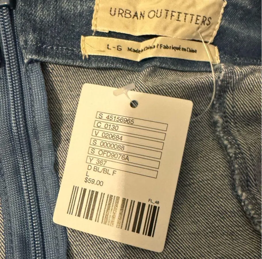 Urban Outfitters Denim Mini Dress size Large - Image 7