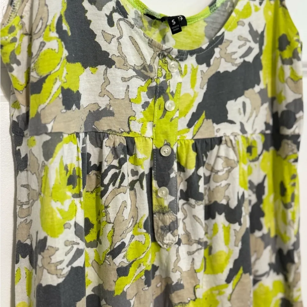 Hurley Y2K Style Babydoll Green, Gray, White Geometric Print Tank Dress Sz Small - Image 3