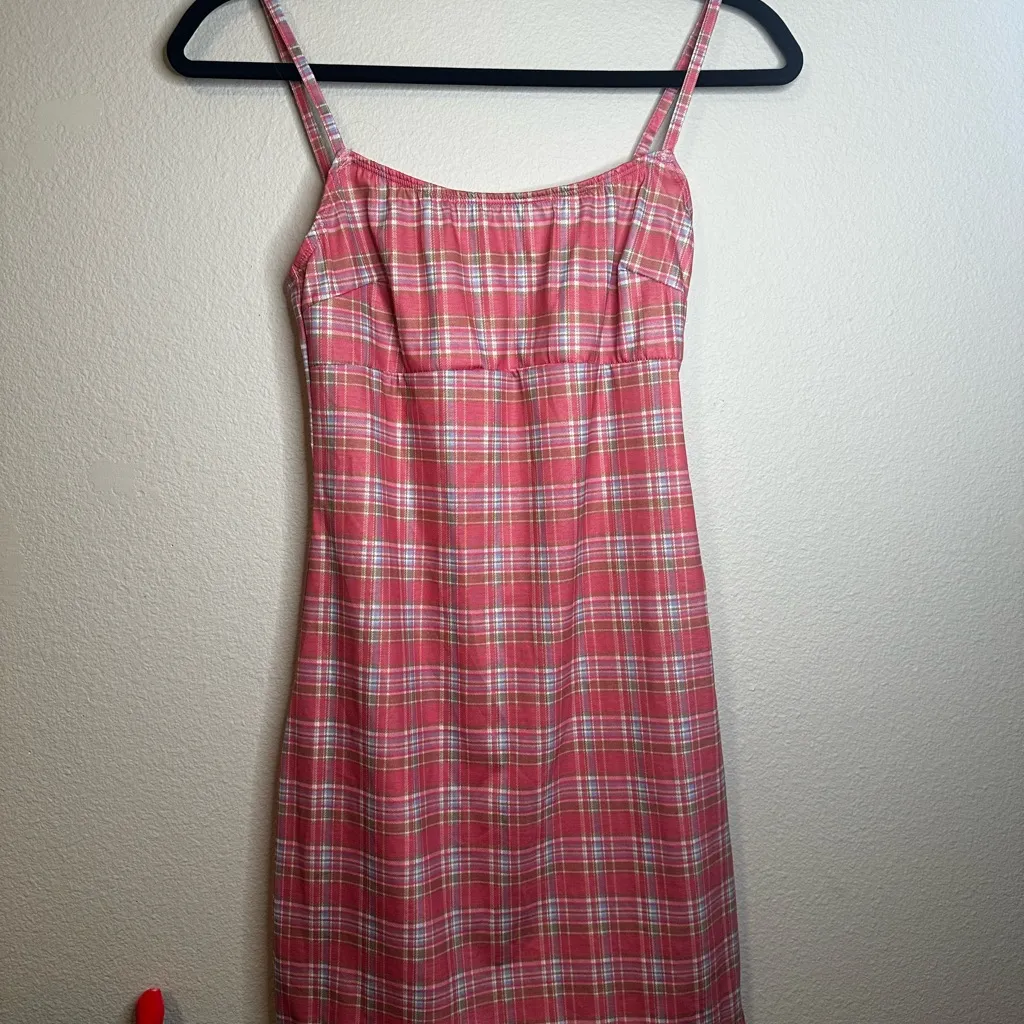 Sugar Thrillz Pink Plaid Mini Dress - Image 2