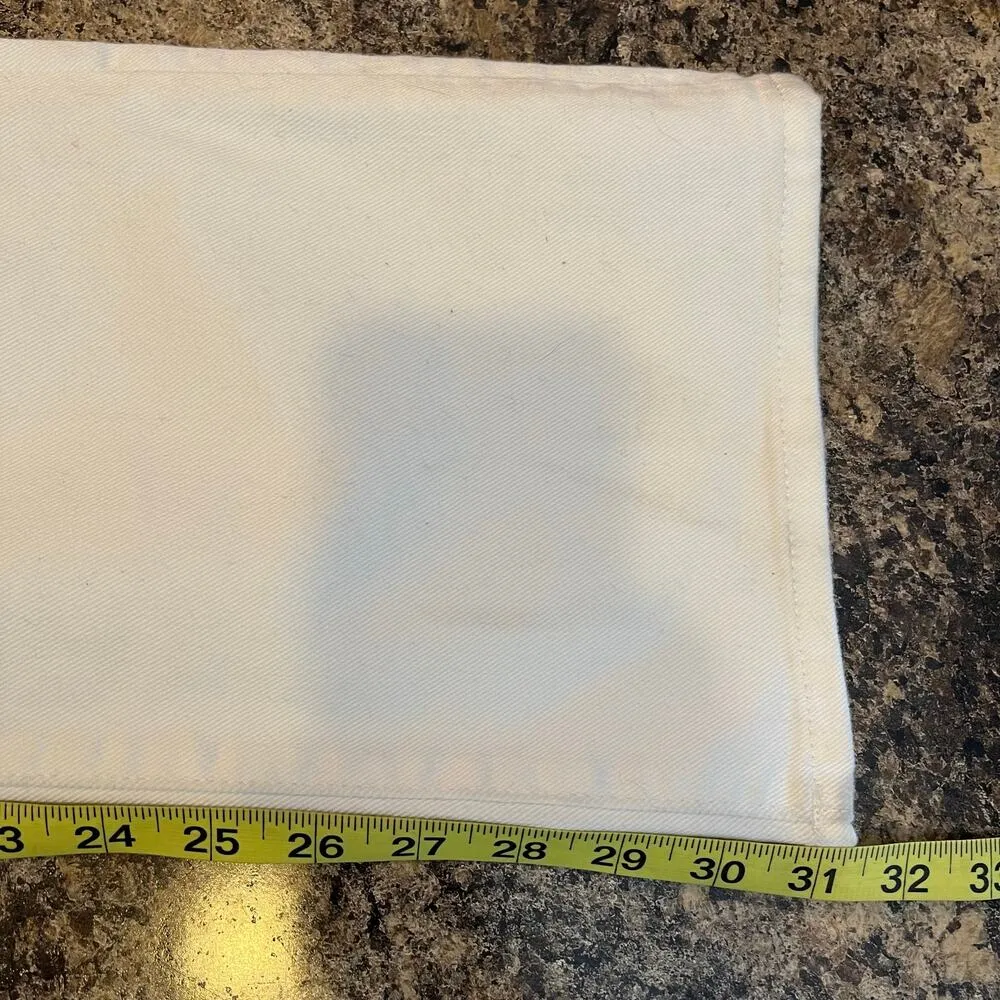 EXPRESS  NEW High Waisted White Ripped 90s Bootcut Jeans Size 0 Regular - Image 12