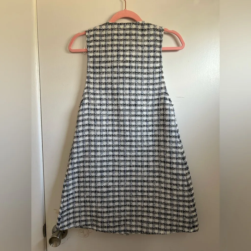 Zara Textured Tweed Dress Size XS - Image 3