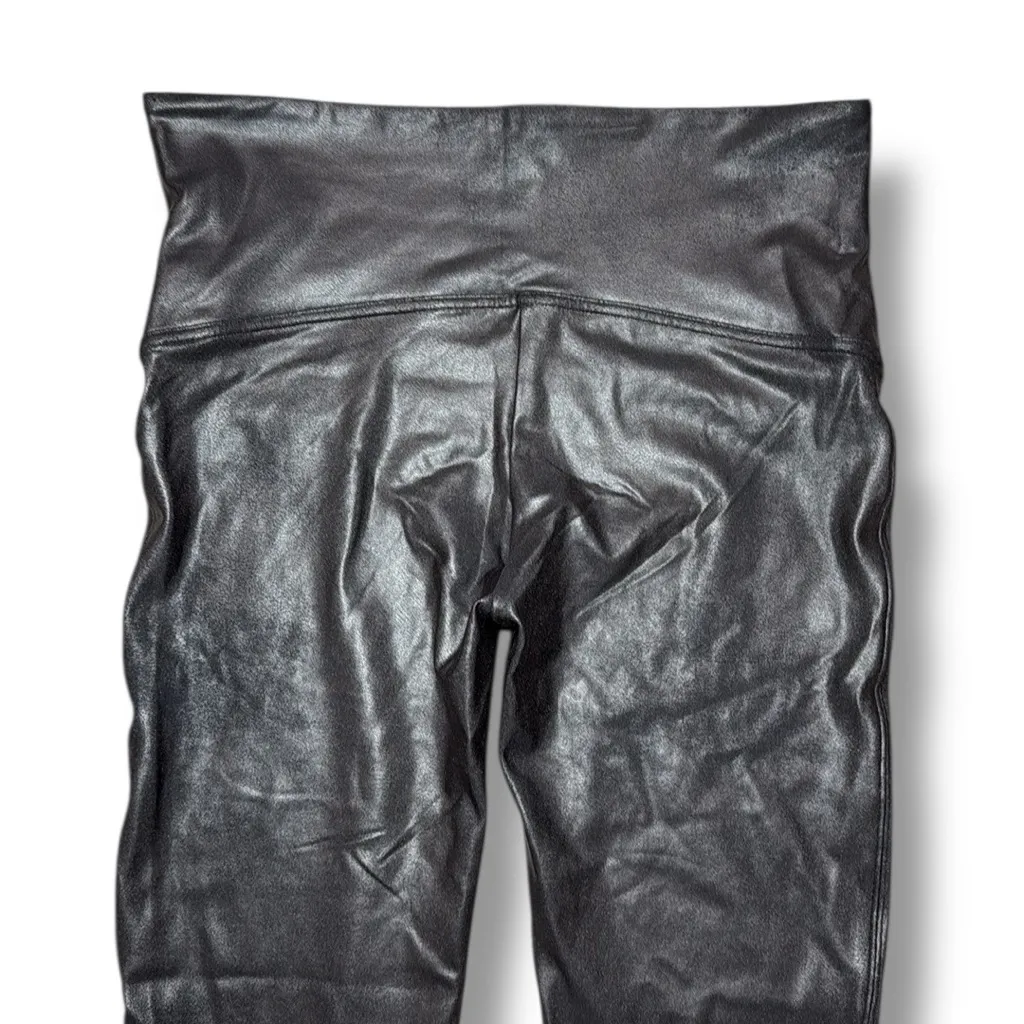 Spanx Women's Size 1X Black High‎ Waisted Faux Leather Leggings - Image 7