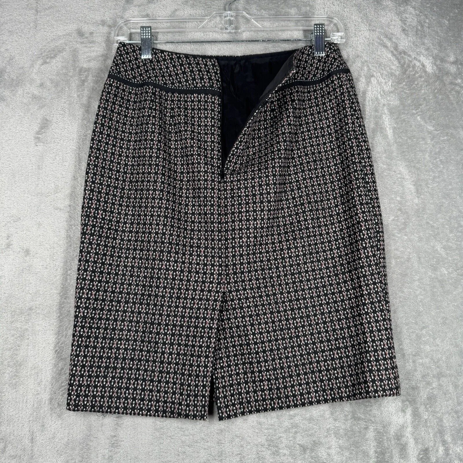 Ann Taylor Skirt Womens 0 Black Pink Tweed‎ Pencil Skirt Straight Preppy Office - Image 4