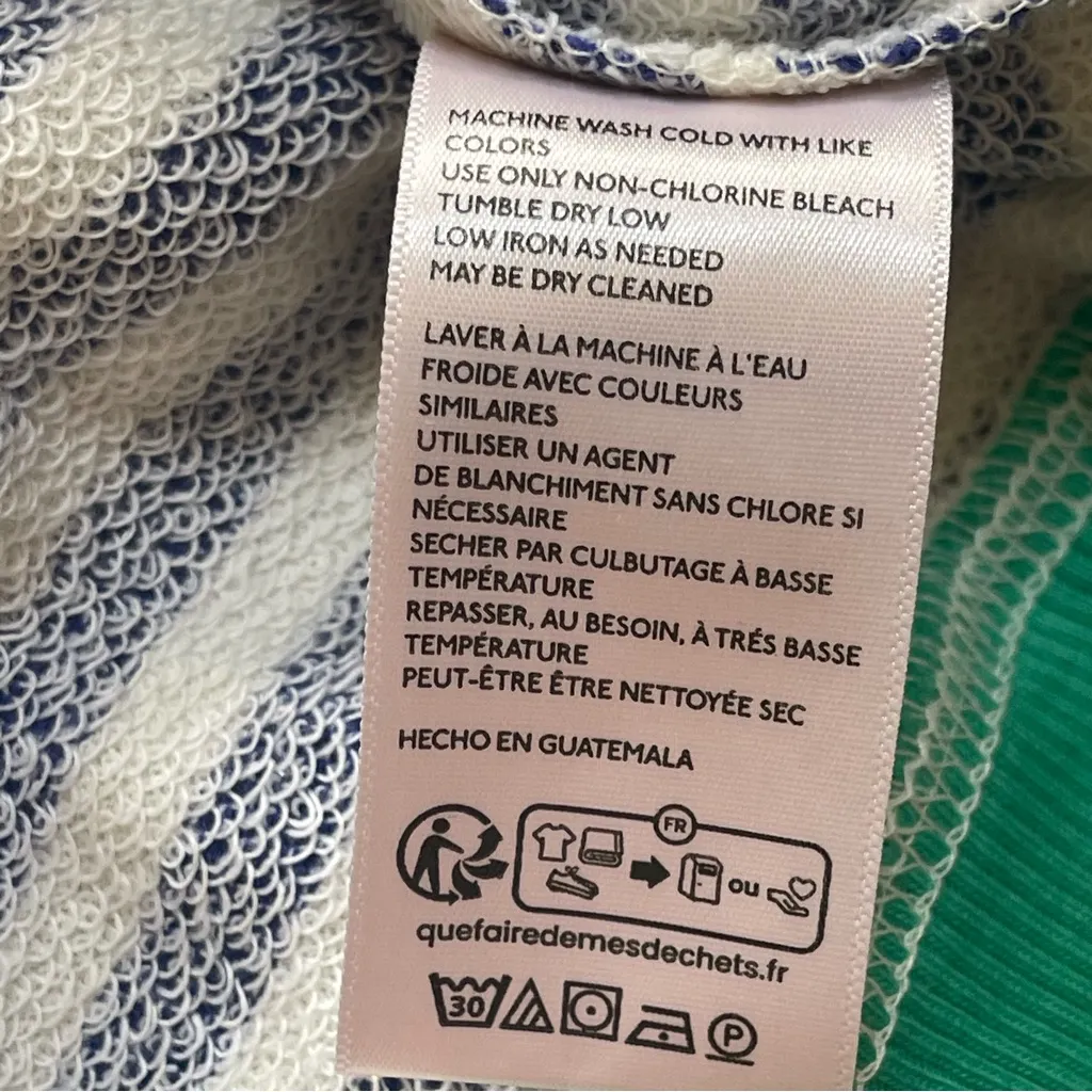 FREE PEOPLE Classic Striped Oversized Crewneck / Sand Dollar Combo - Image 9