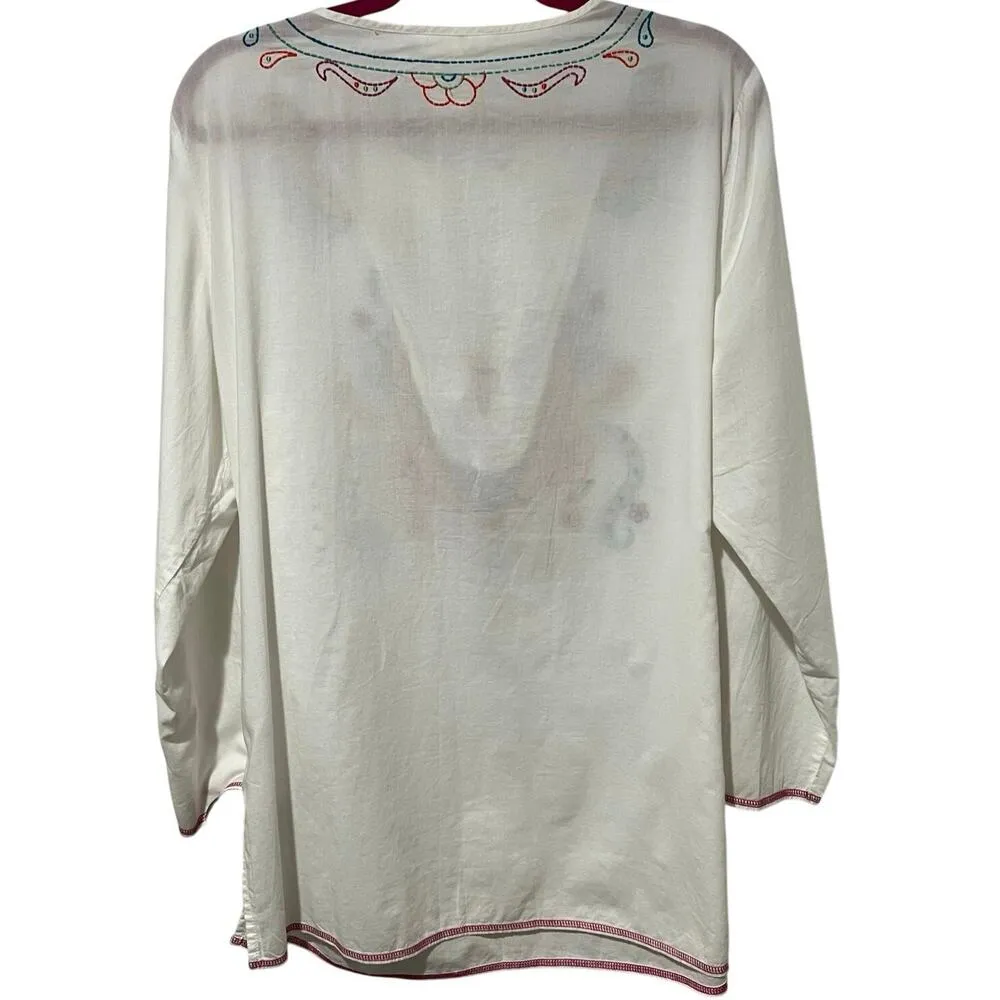 xhilaration Embroidered Tunic Sleepwear CoverUp Size XL Paisley Coastal
Boho - Image 2