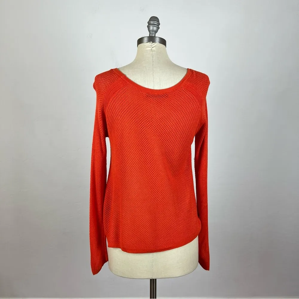 Rag & Bone Orange Eyelet Long Sleeve Top - Image 9