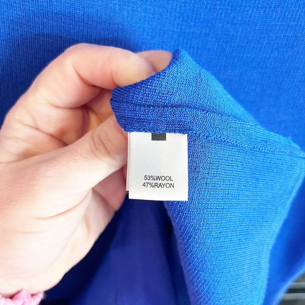 St. John Knee Length Sheath Dress and Matching Cardigan Sweater Blue Small / 2 - Image 7