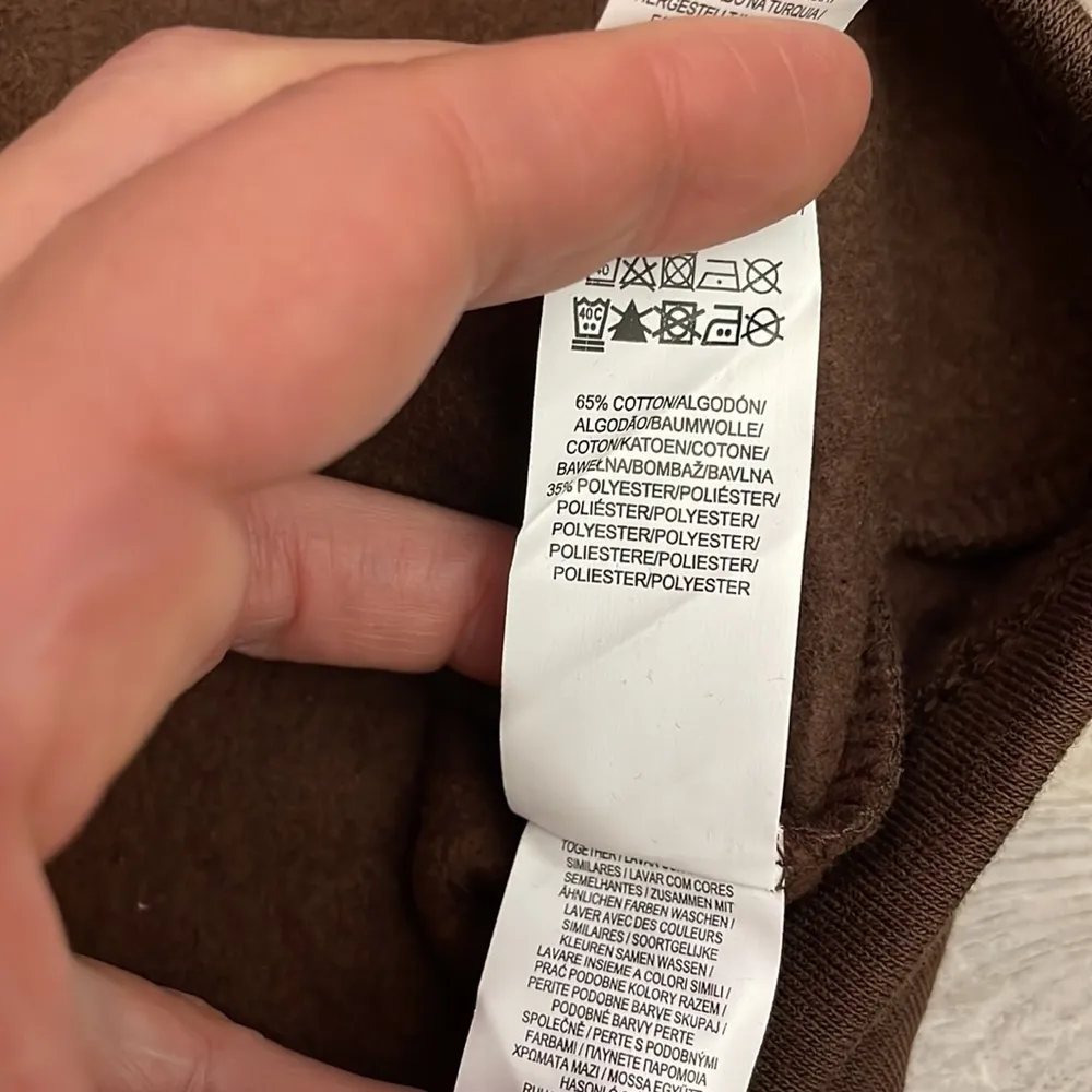 NWT  Brown with Tan & Cream Long Sleeve Collar Pullover Sweatshirt Small - Image 12