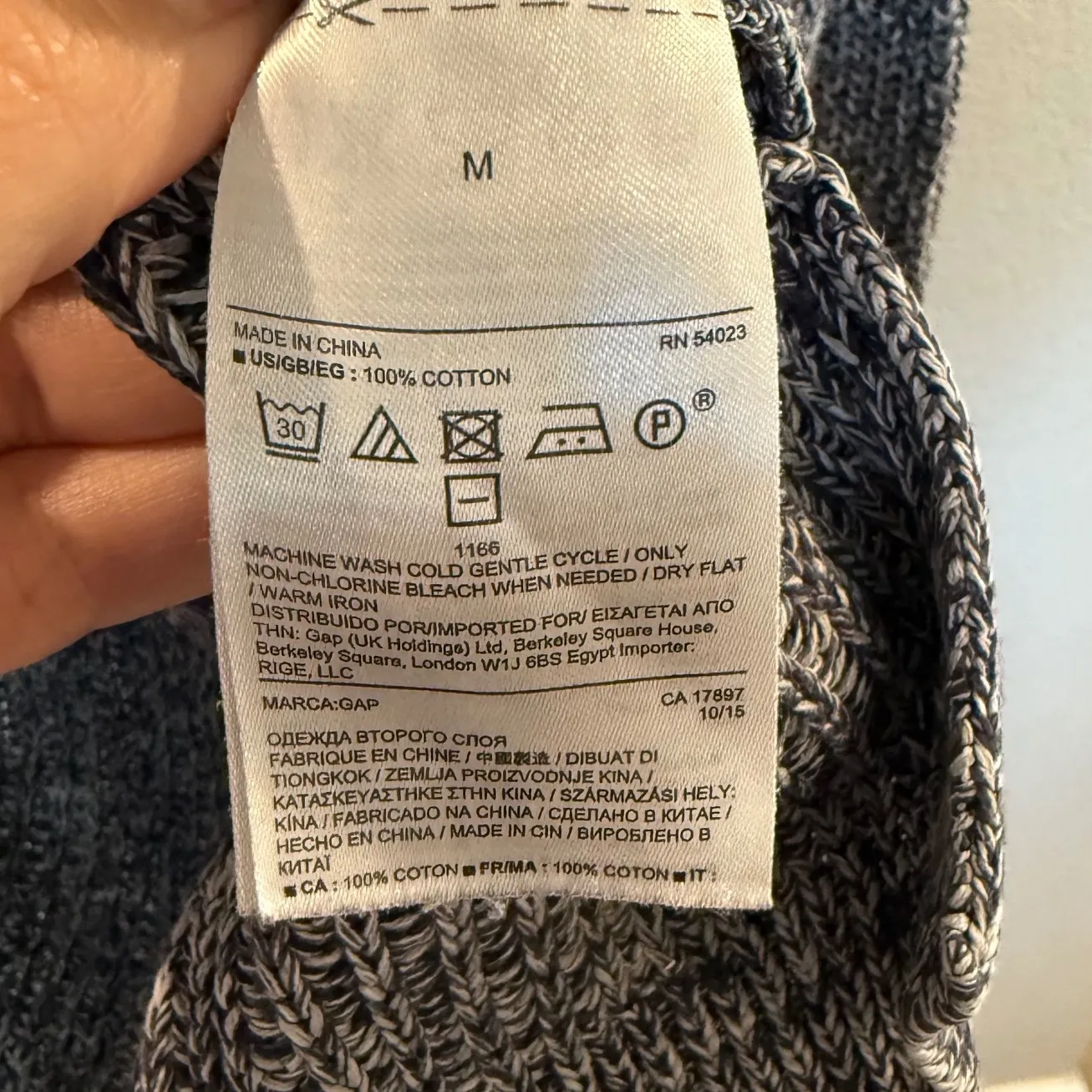 GAP Women Marled Knit Sweater Split Hem Crew Neck Long Sleeve Cotton Size M - Image 6