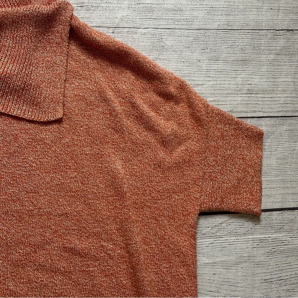 CAbi #3011 fold over collar orange pullover sweater size medium - Image 8