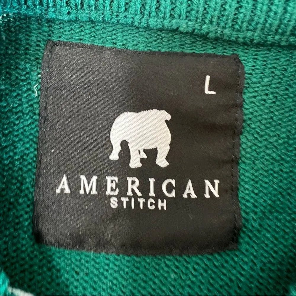 AMERICAN STITCH, Gingerbread, “I Can’t Feel My Face” Ugly Christmas Sweater Green Size L - Image 4