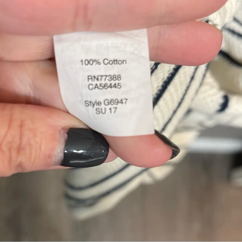 Madewell  Texture &‎ Thread Striped Bow-Back Tank Top. Size Small - Image 5