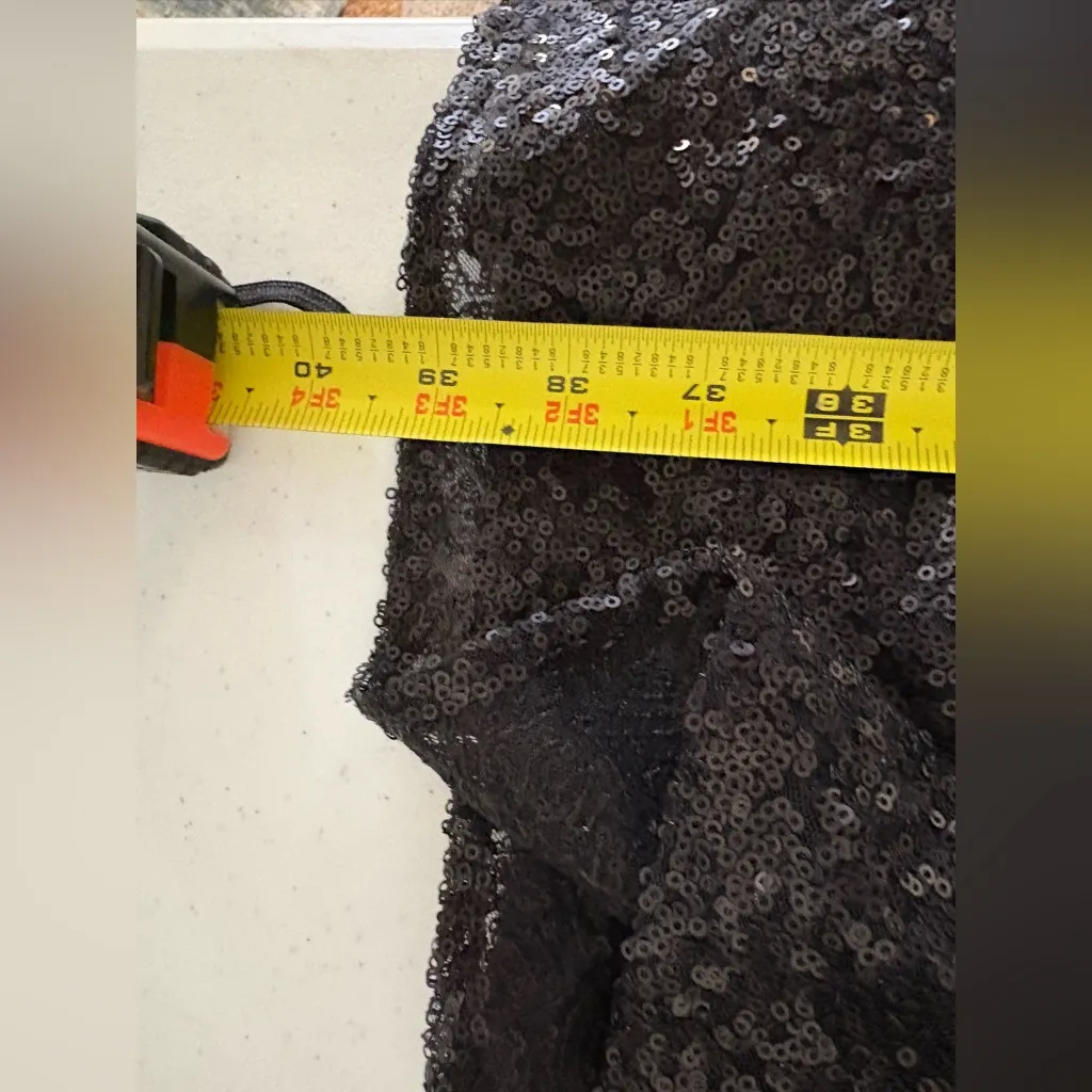 Torrid Matte Black Sequin Cap Sleeve Fit & Flare Keyhole Cutout Dress 22 519‎ - Image 8