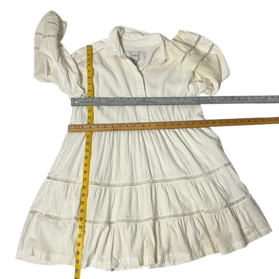 MAEVE Bettina Dress Anthropologie Cream Color Loose Fit Boho Size Medium - Image 7