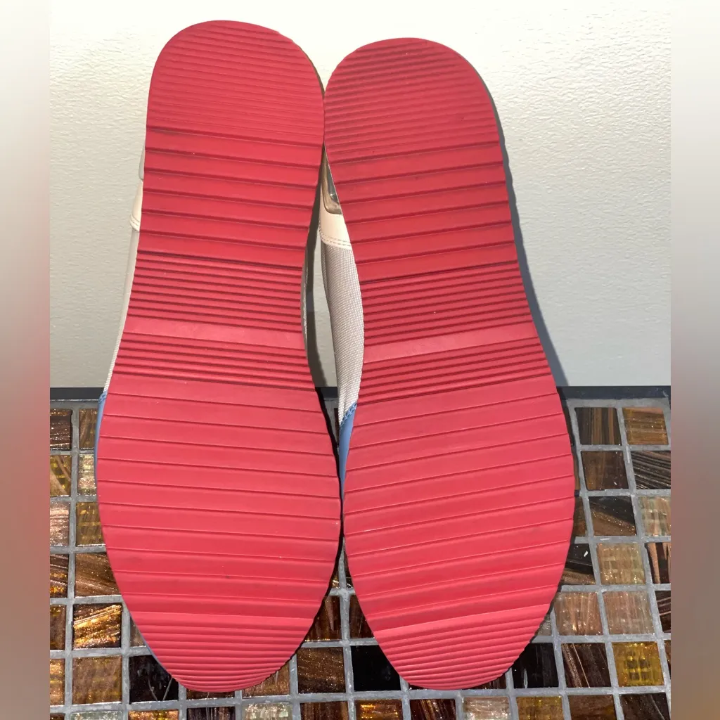 Michael Kors Monique Trainer Lace Up Sneakers MK Logo Light Cream Multi 8 - Image 6